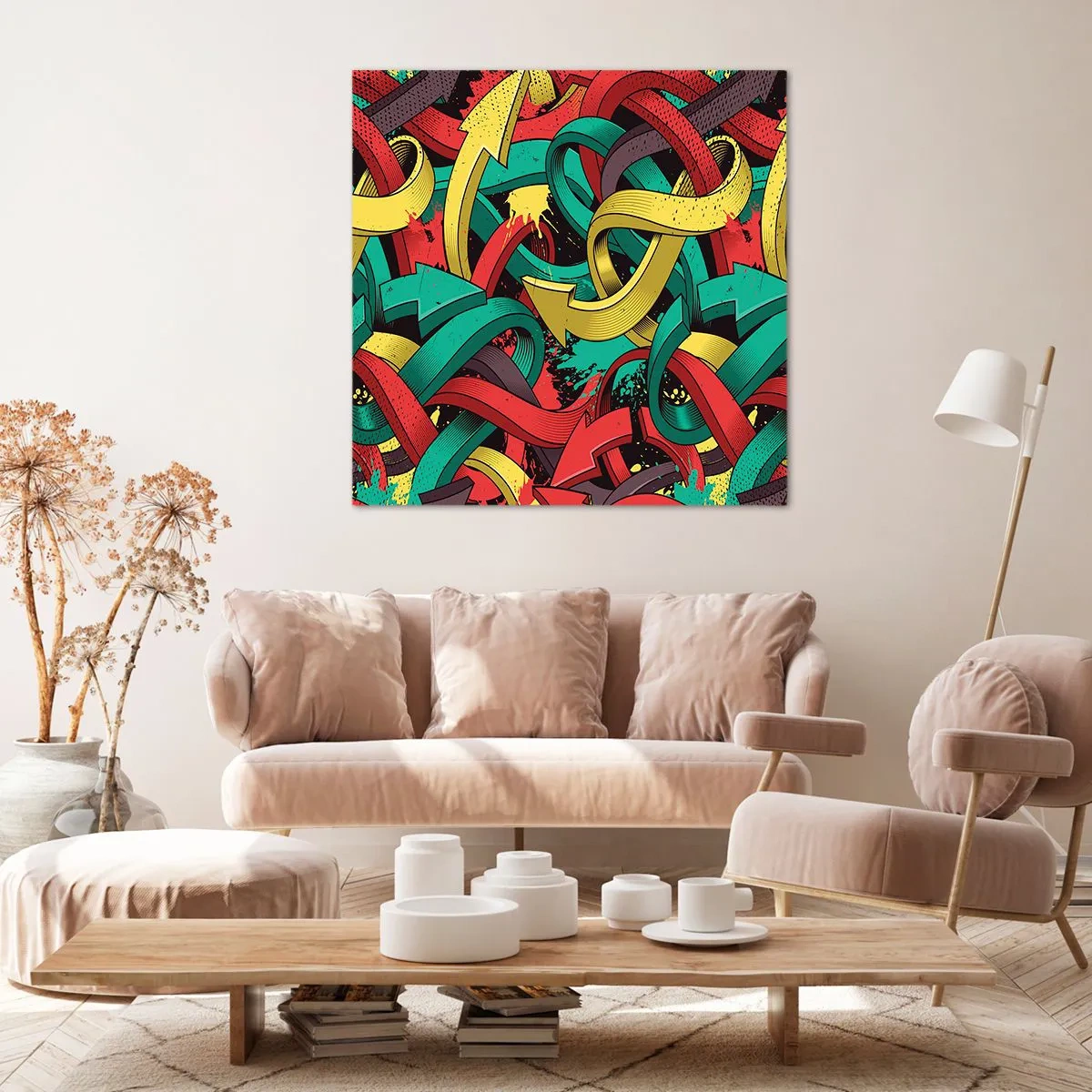 Schilderen op canvas - Welke weg naar het doel? - 70x70 cm