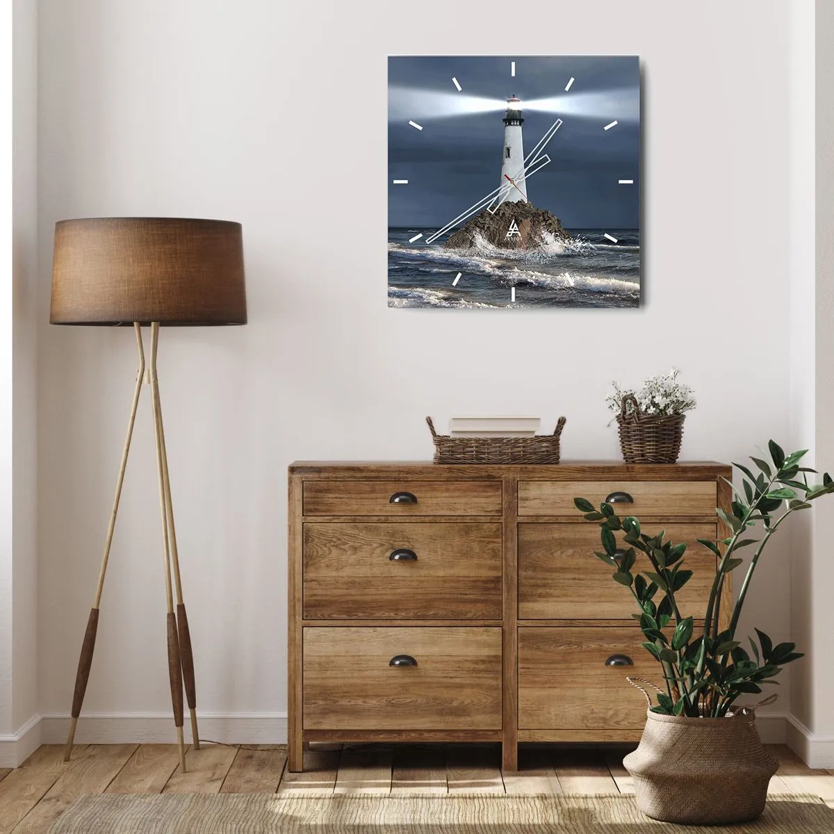 Wandklok - Klok - Hier... hier... hier! - 40x40 cm