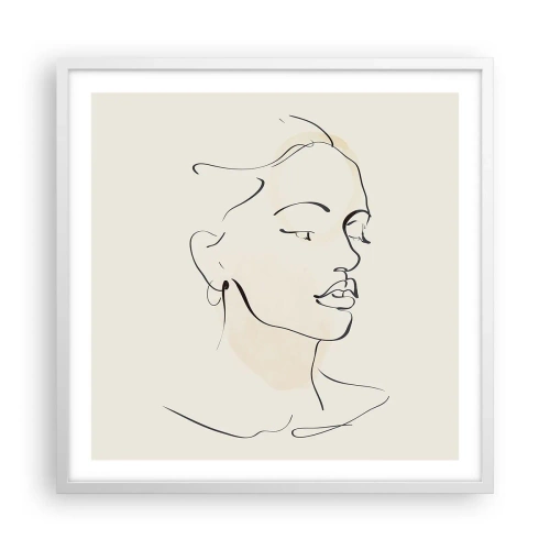 Poster in een witte lijst - Een bepaalde lijn - 60x60 cm