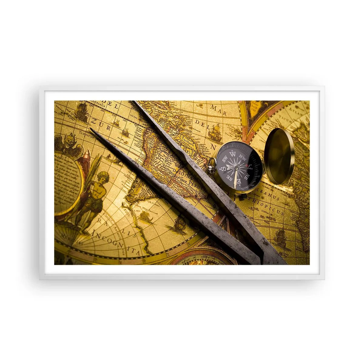 Poster in een witte lijst - Waar zijn deze schatten? - 91x61 cm