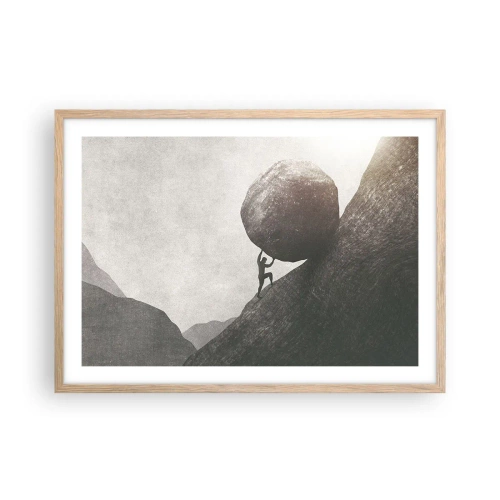 Een poster in een licht eiken lijst - Ik geloof tegen alle hoop in - 70x50 cm