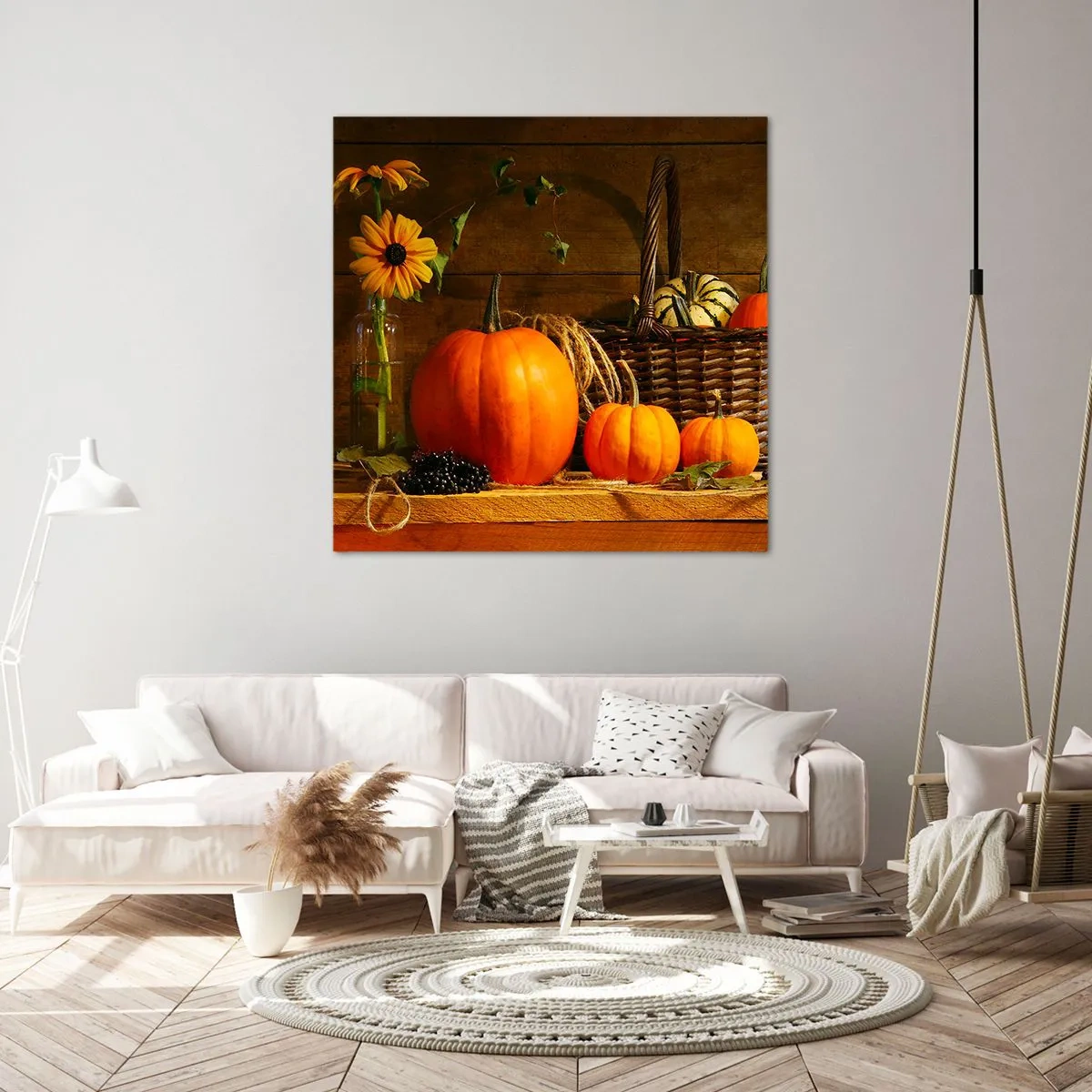 Schilderen op canvas - Een rustieke compositie - geschenken van de herfst - 60x60 cm