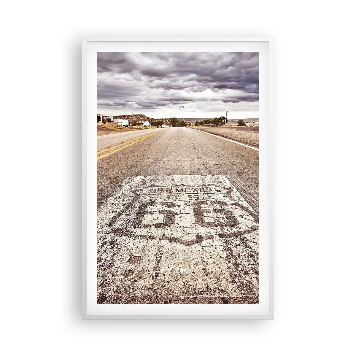 Poster in een witte lijst - Mother Road - een Amerikaanse legende - 61x91 cm