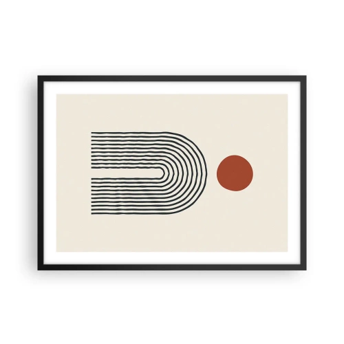 Poster in een zwarte lijst - Magnetisme van vormen en kleuren - 70x50 cm
