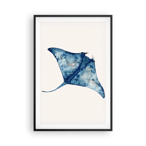 Poster in een zwarte lijst - Leven in blauw - 61x91 cm