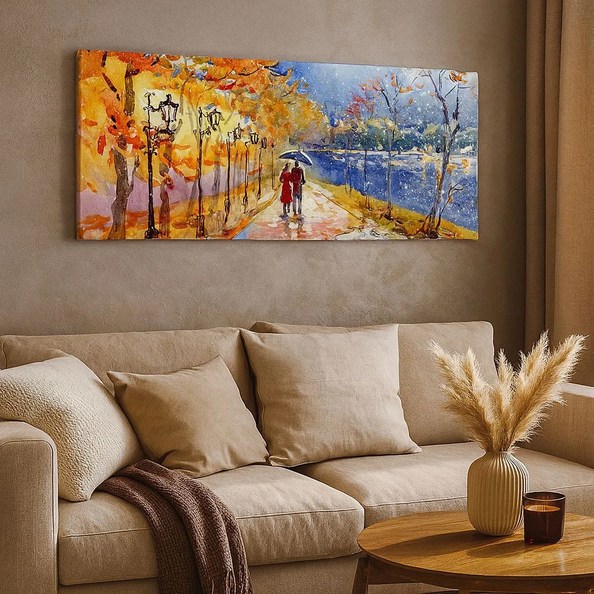 Schilderen op canvas - Samen tot de grens van de tijd - 100x40 cm