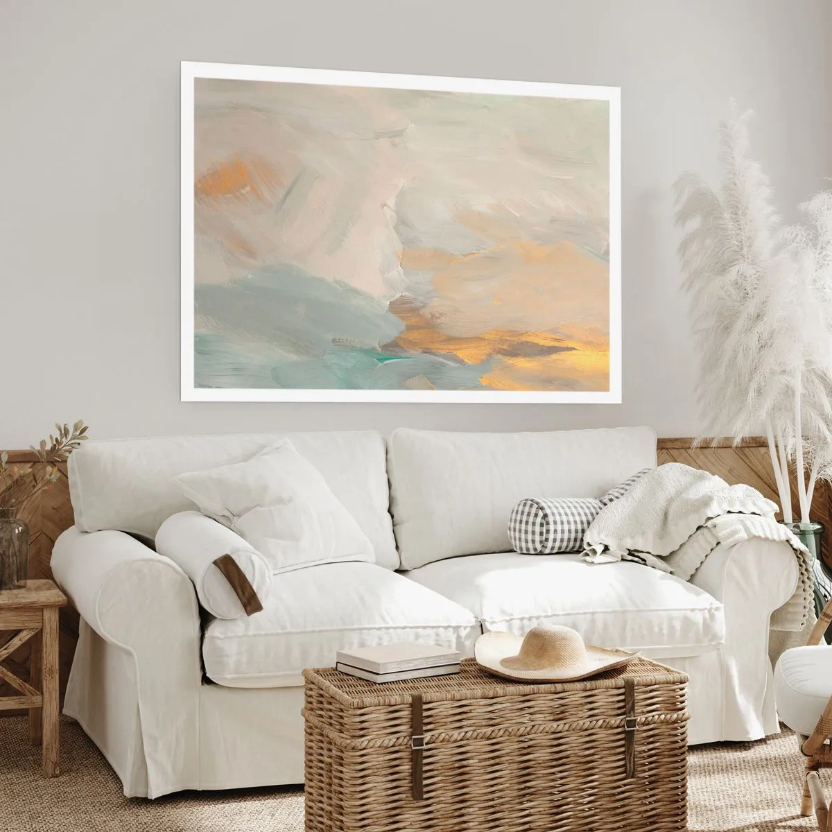 Poster - Abstractie – het land van zachtheid - 91x61 cm