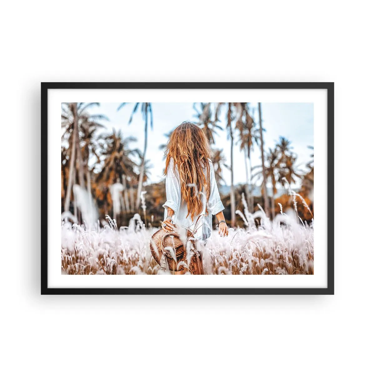 Poster in een zwarte lijst - Geboren uit graspluis - 70x50 cm