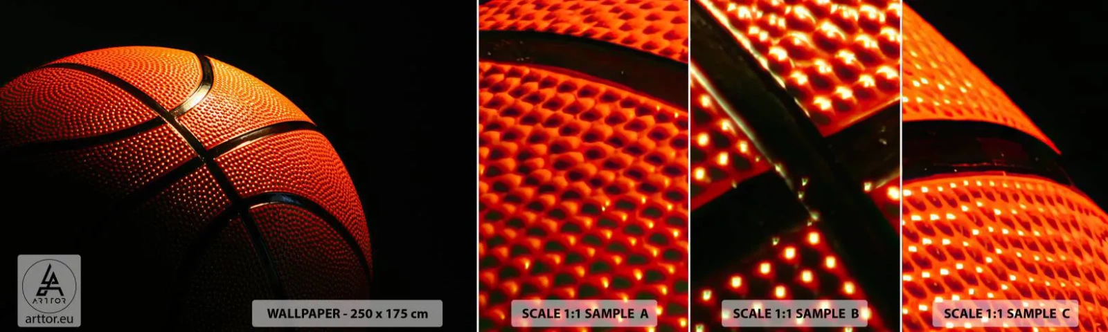 Fotobehang Monster Zelfklevend Deluxe Sticker - Mooi als een planeet - Sport, Basketbal, Basketbal - 100x30 cm