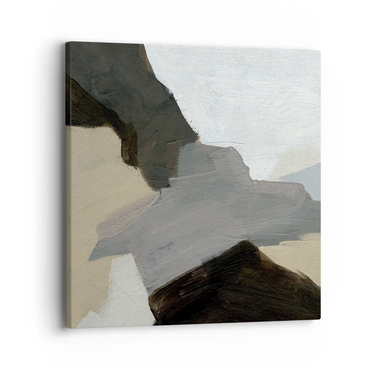 Schilderen op canvas - Abstractie: het kruispunt van grijs - 30x30 cm