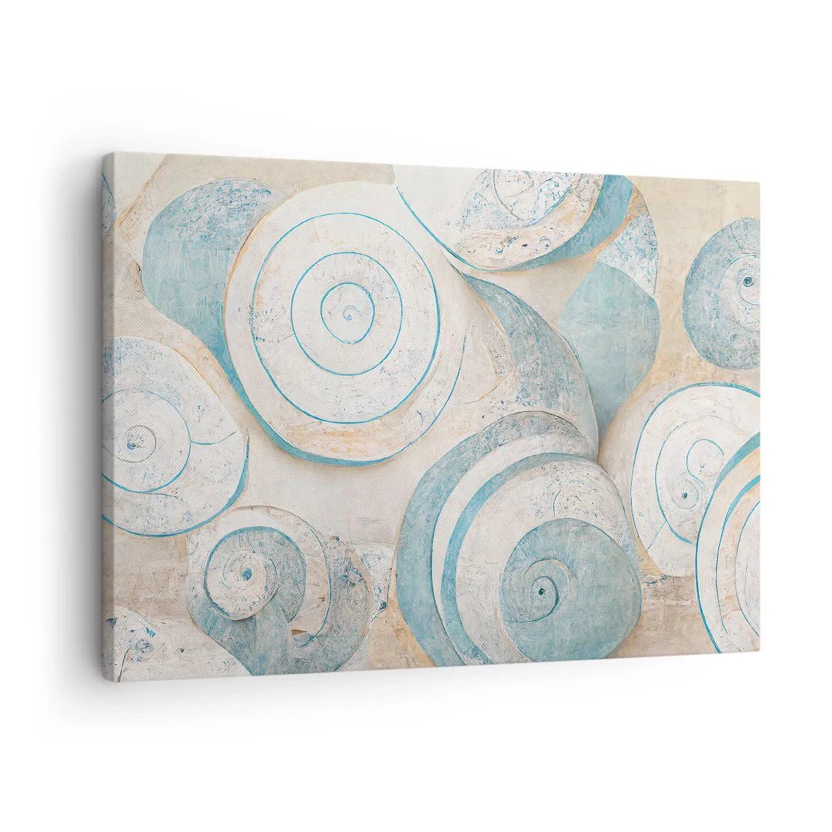 Schilderen op canvas - Abstracte schelpen in pasteltinten - 70x50cm - Wat zit er in de schelp? - Moderne wanddecoratie voor woonkamer en slaapkamer ARTTOR