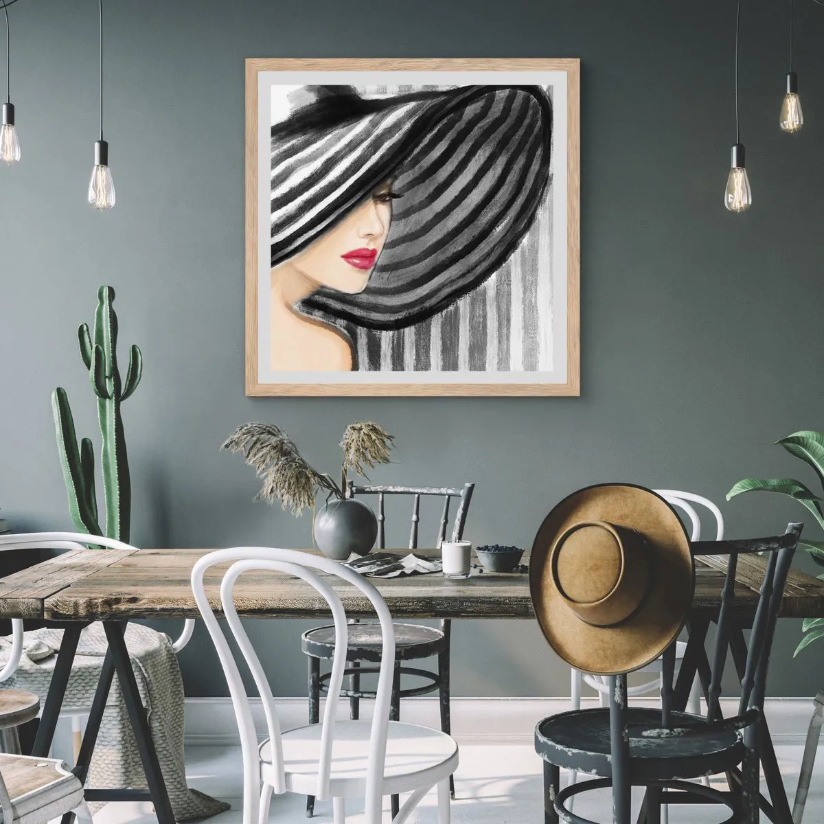 Een poster in een licht eiken lijst - Waar moet je zoeken? - 50x50 cm