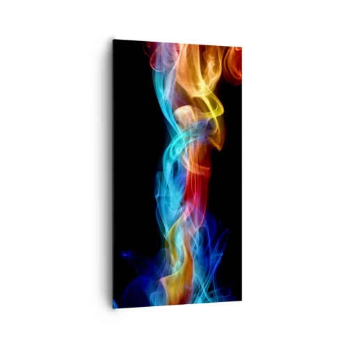 Schilderen op canvas - Regenboogdans van nevels - 65x120 cm
