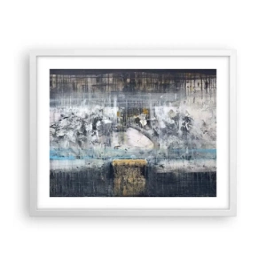 Poster in een witte lijst - Als op ijs, als zo moeizaam - 50x40 cm