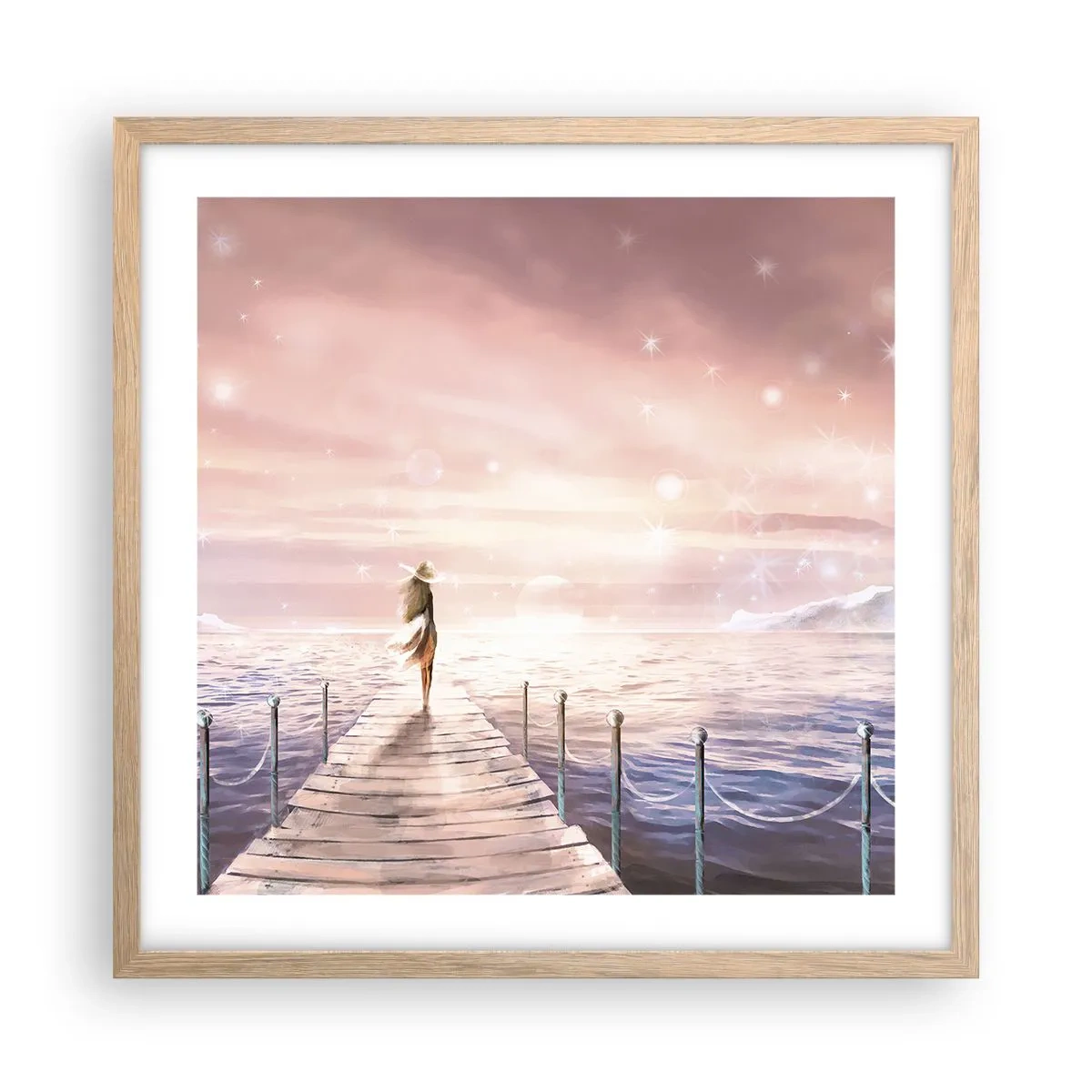 Een poster in een licht eiken lijst - In het licht van een droom - 50x50 cm