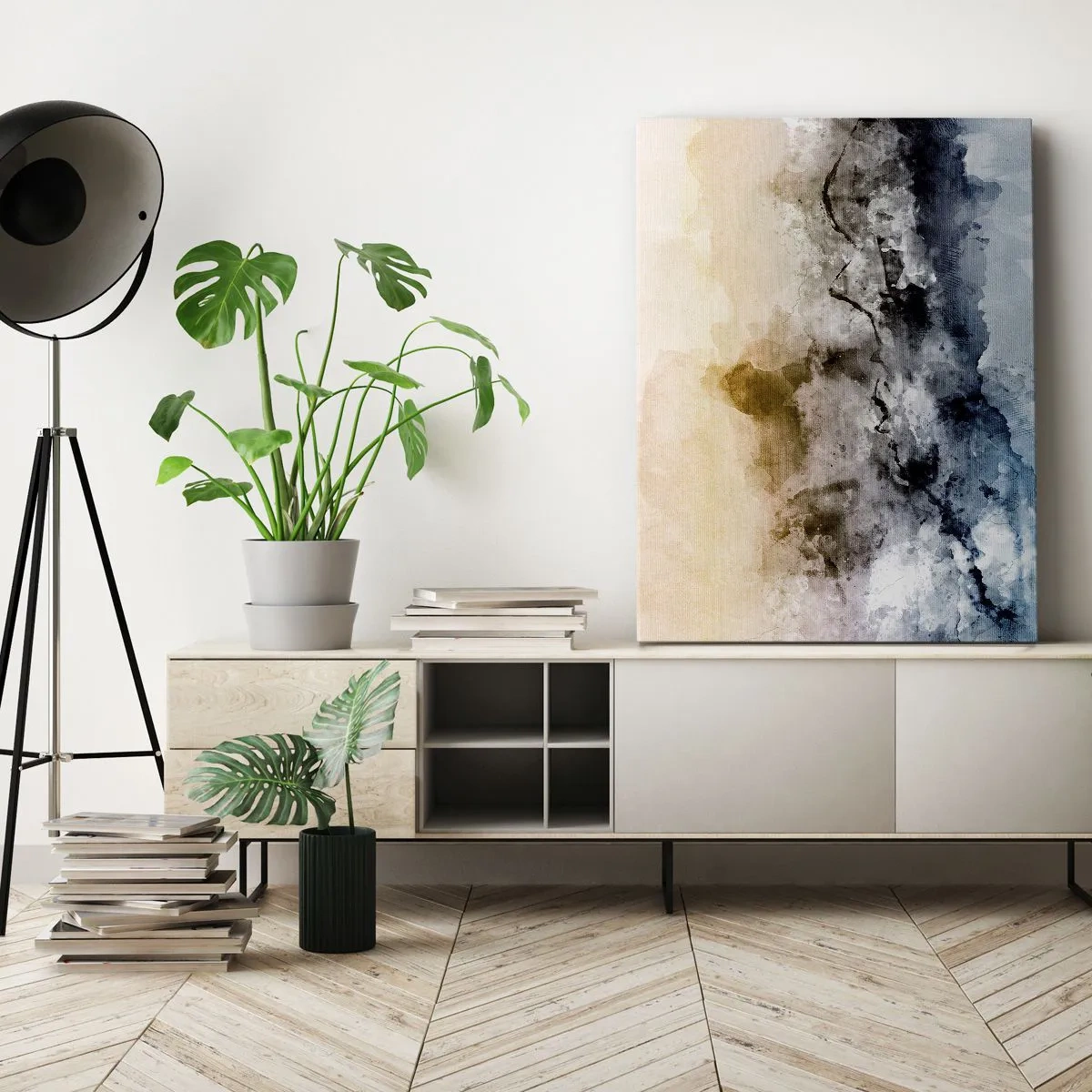 Schilderen op canvas - Verdronken in een wolk van mist - 65x120 cm