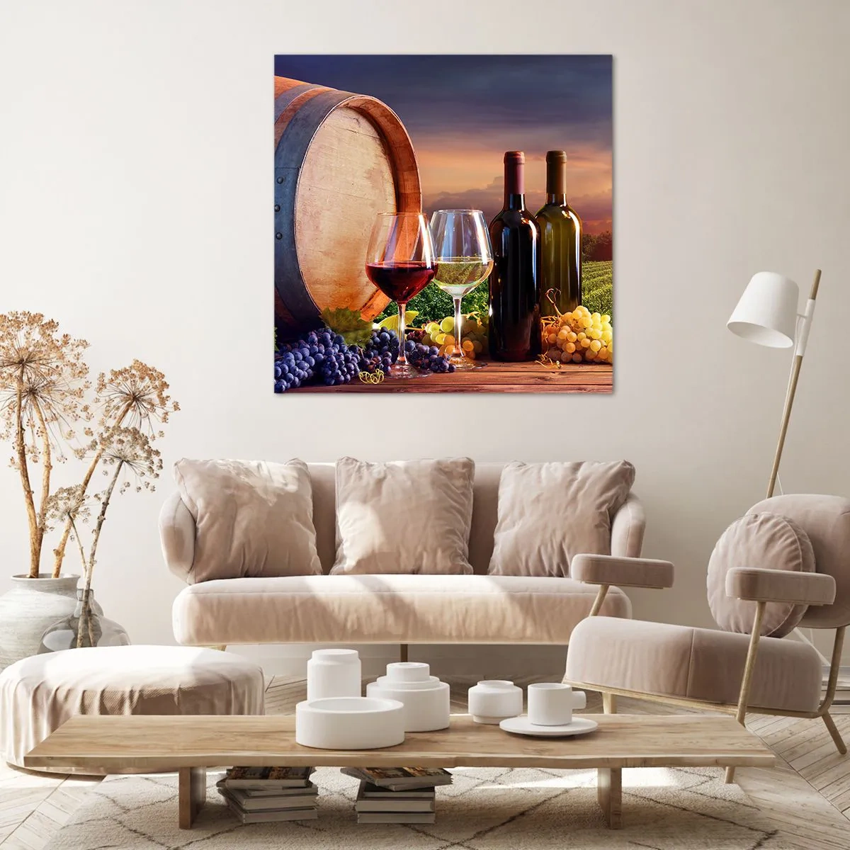 Schilderen op canvas - Het leven smaakt hier - 60x60 cm