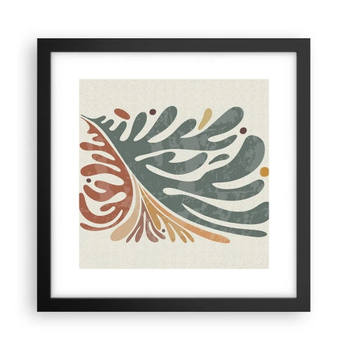 Poster in een zwarte lijst - Veelkleurig blad - 30x30 cm