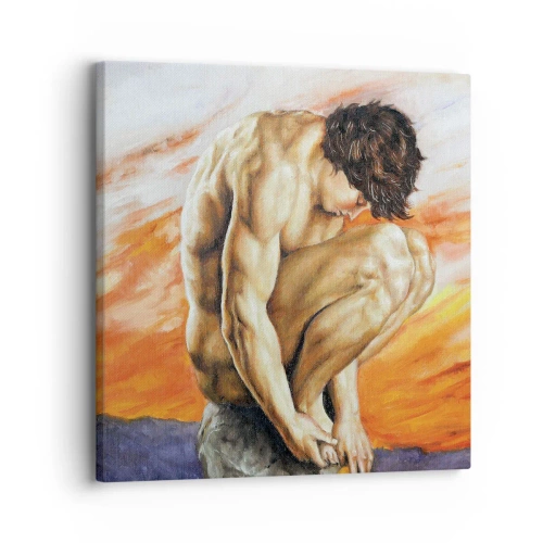 Schilderen op canvas - Ondergedompeld in zichzelf - 30x30 cm