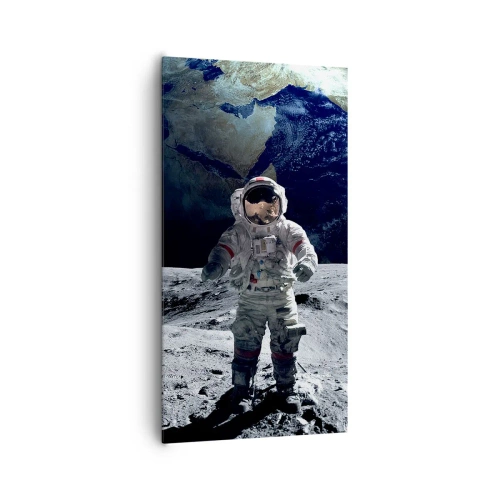 Schilderen op canvas - Groetjes van de maan - 65x120 cm