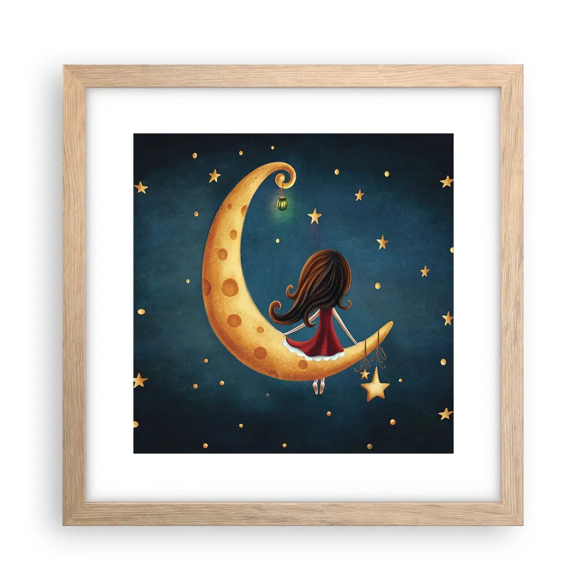 Een poster in een licht eiken lijst - Een keer… - 30x30 cm