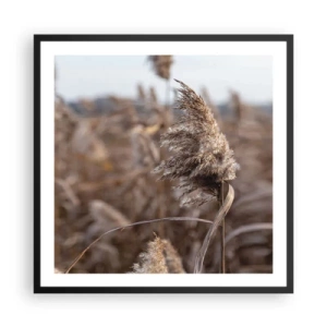 Poster in een zwarte lijst - Tijd om met de wind mee te gaan - 60x60 cm