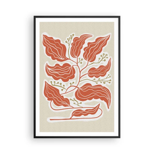 Poster in een zwarte lijst - Folk en koraal - 70x100 cm