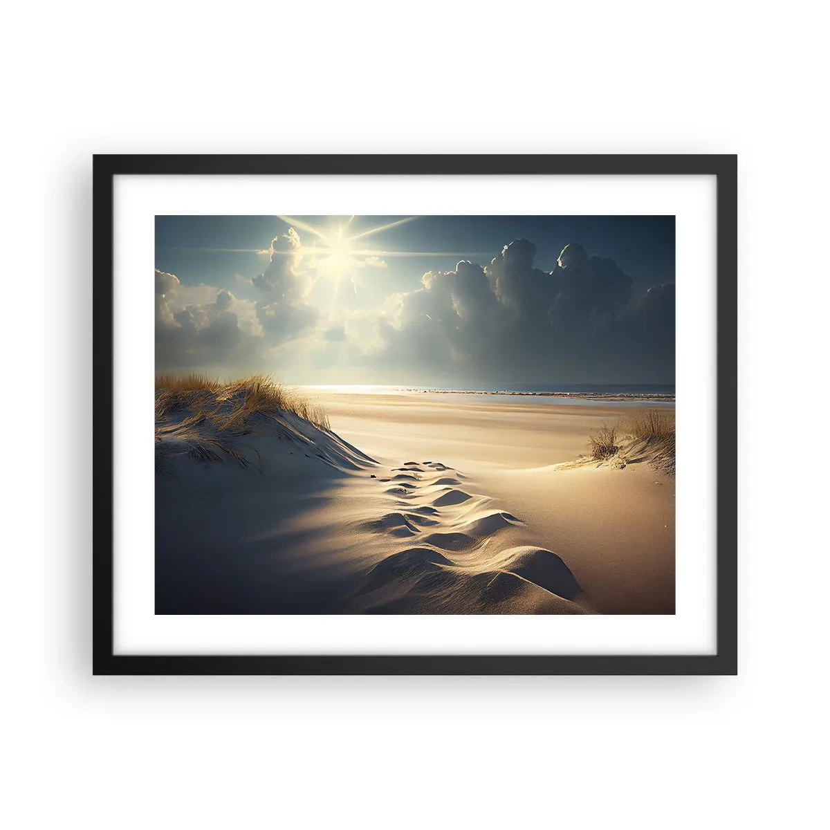 Poster in een zwarte lijst - Een rustgevend landschap - 50x40 cm