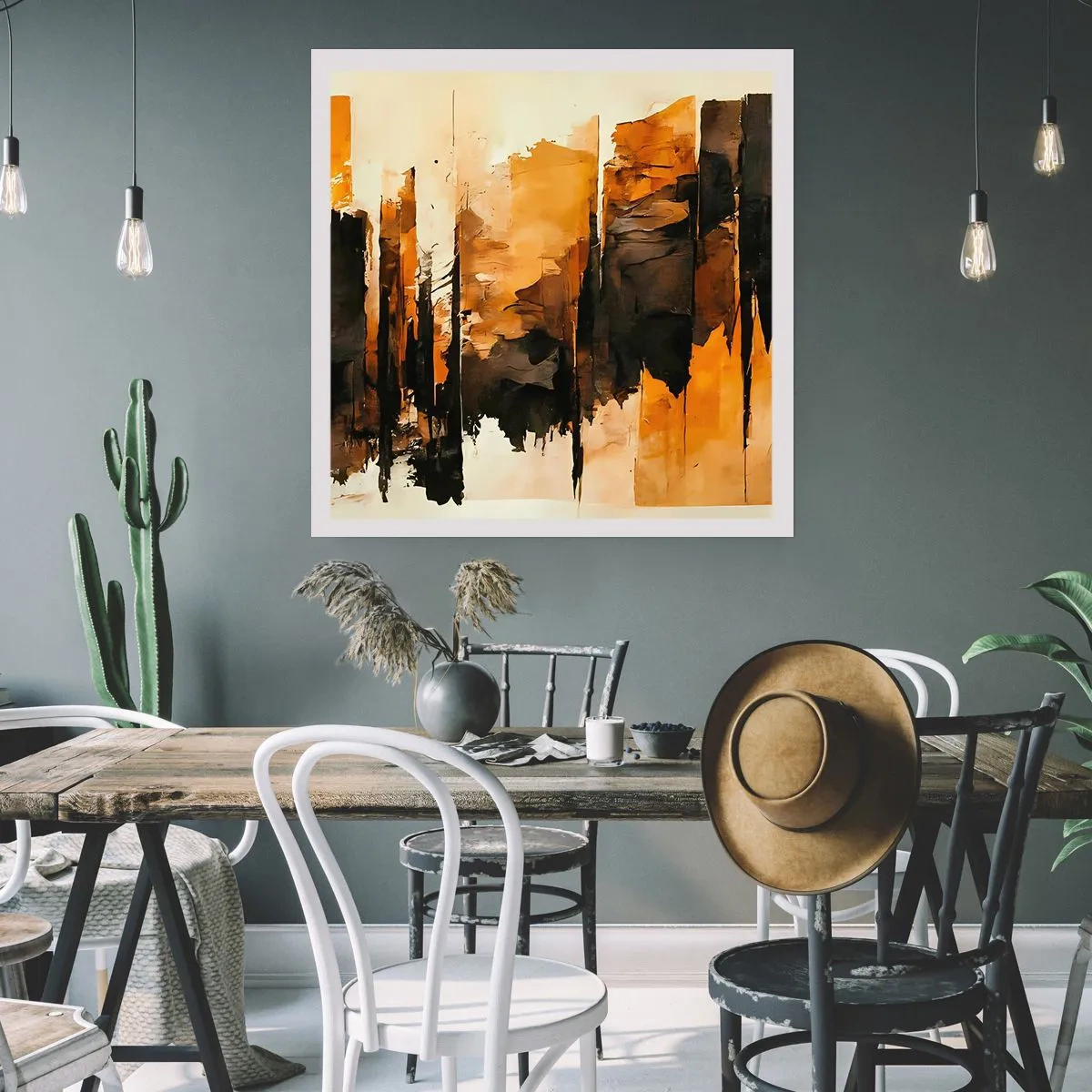 Poster - Harmonie van zwart en goud - 60x60 cm