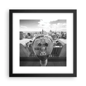 Poster in een zwarte lijst - Stad boven de steden - 30x30 cm