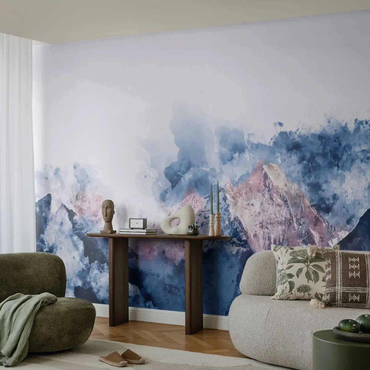 Zelfklevend Fotobehang Deluxe Sticker - Dit zijn de toppers! - Abstractie, Deel, Bergen - 250x175 cm