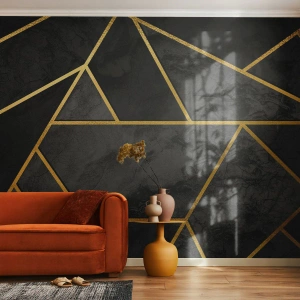 Fotobehang op maat Premium Canvas - Duisternis en glans - Abstractie, Deel, Modern patroon