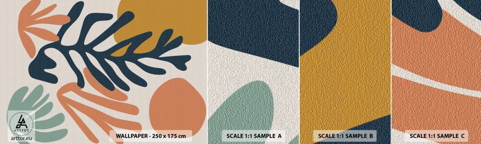 Fotobehang Staaltje Standard Eco - Koraalzeeën - Boho, Minimalistisch, Blad - 100x30 cm