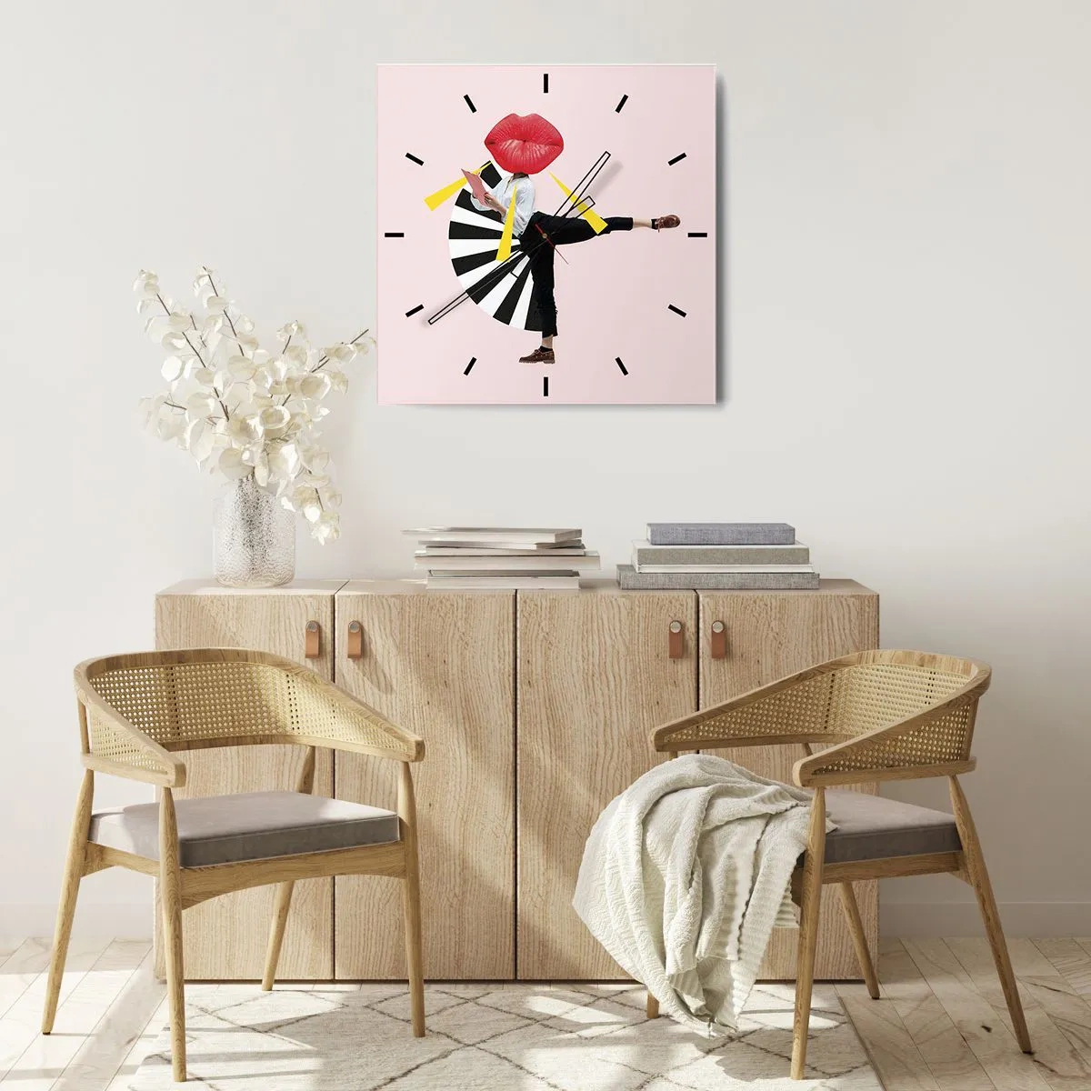 Wandklok - Klok - Surrealistische pop-art - 40x40 cm