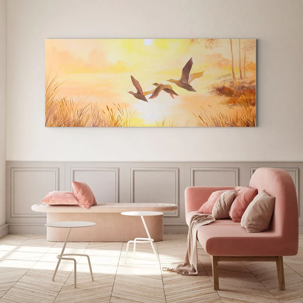 Schilderen op glas - Het begin van een lange reis - 140x50 cm