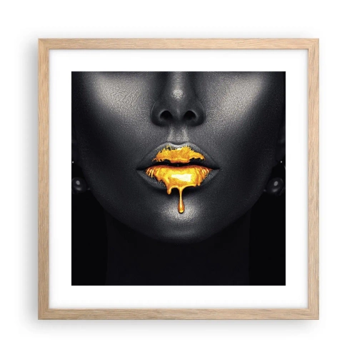 Een poster in een licht eiken lijst - Goldmouth - 40x40 cm