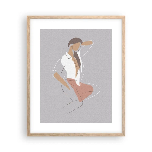 Een poster in een licht eiken lijst - Omtrek van gracieusheid - 40x50 cm