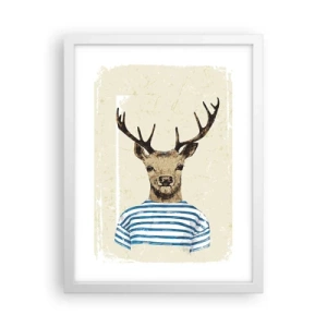 Poster in een witte lijst - Omdat ik van gestreepte t-shirts hou! - 30x40 cm