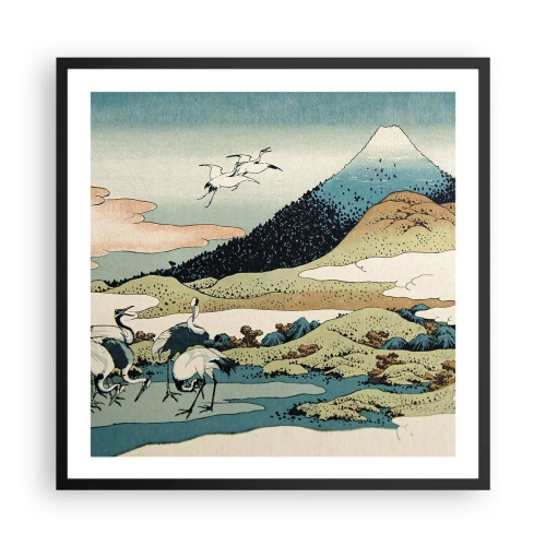 Poster in een zwarte lijst - In de Japanse geest - 60x60 cm
