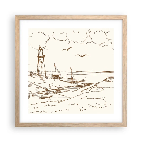 Een poster in een licht eiken lijst - Een overzicht van de herinneringen aan de zomer - 40x40 cm