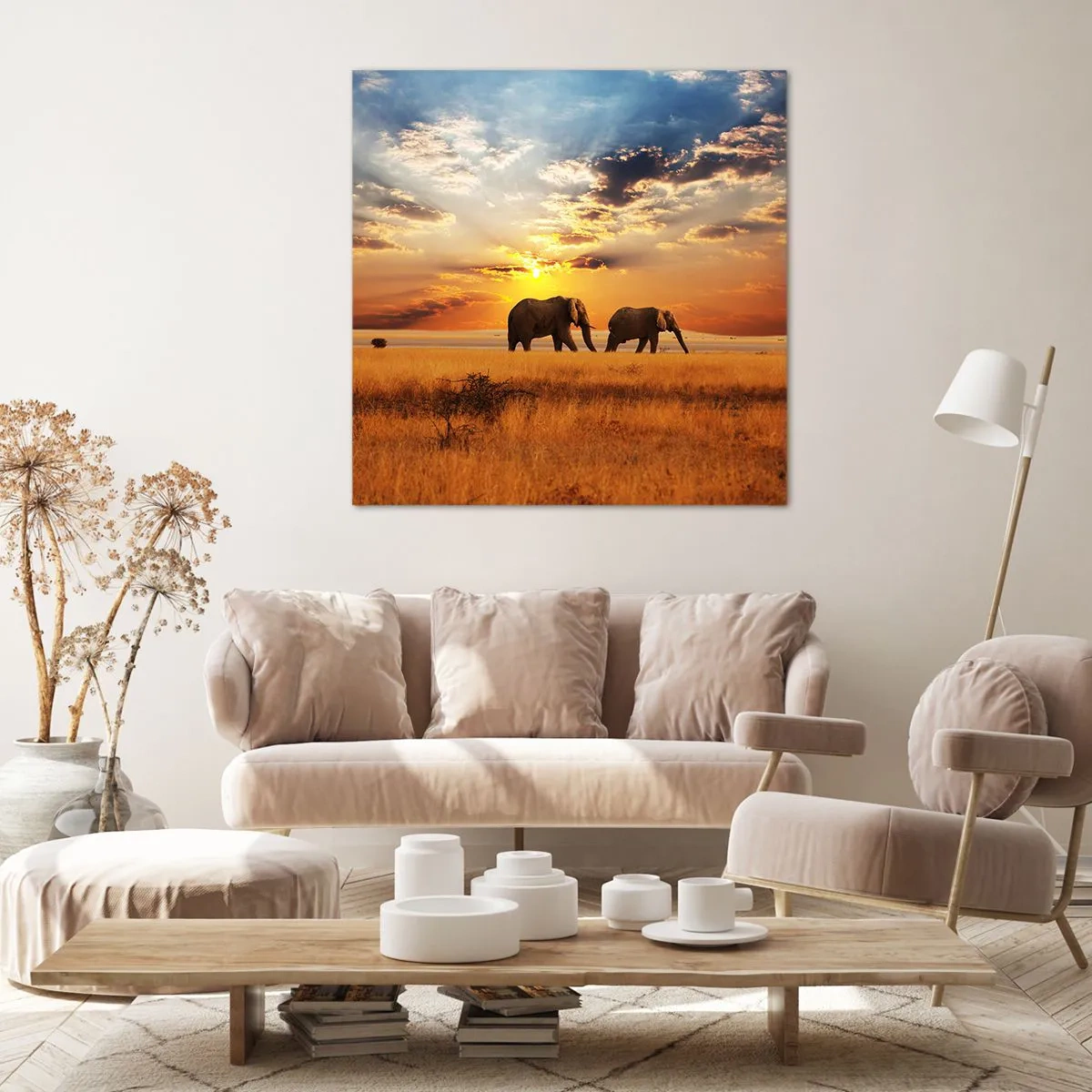 Schilderen op canvas - Familie wandeling - 70x70 cm
