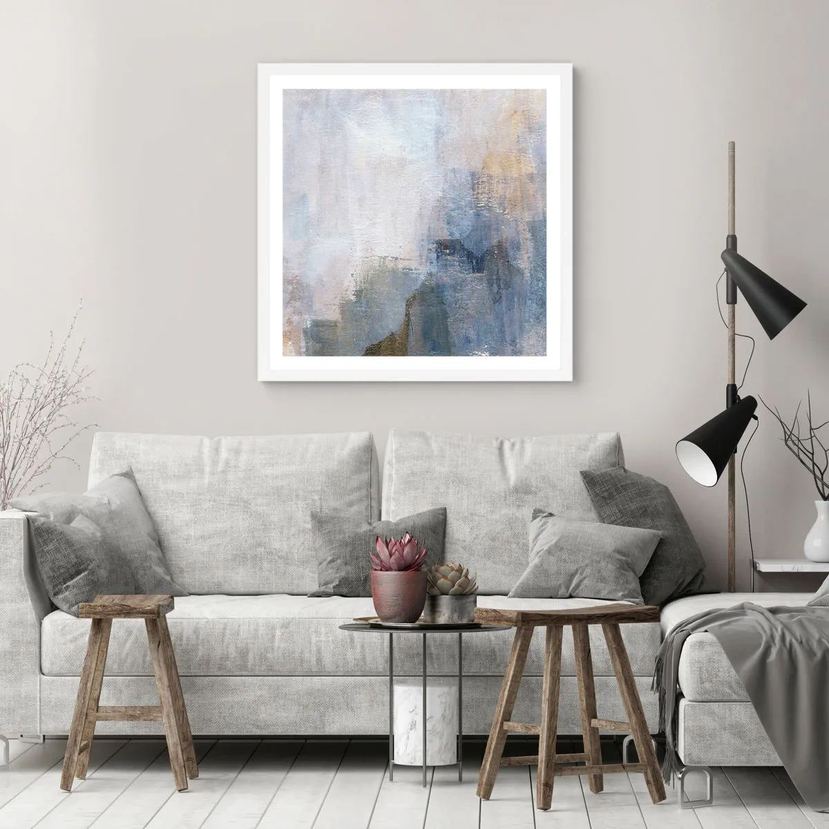 Poster in een witte lijst - Kleurtonen en akkoorden - 30x30 cm