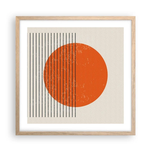 Een poster in een licht eiken lijst - Altijd de zon - 50x50 cm