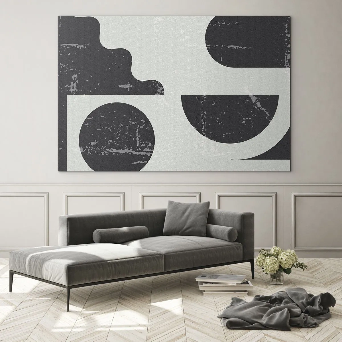 Schilderen op glas - Compositie boven en onder - 120x80 cm