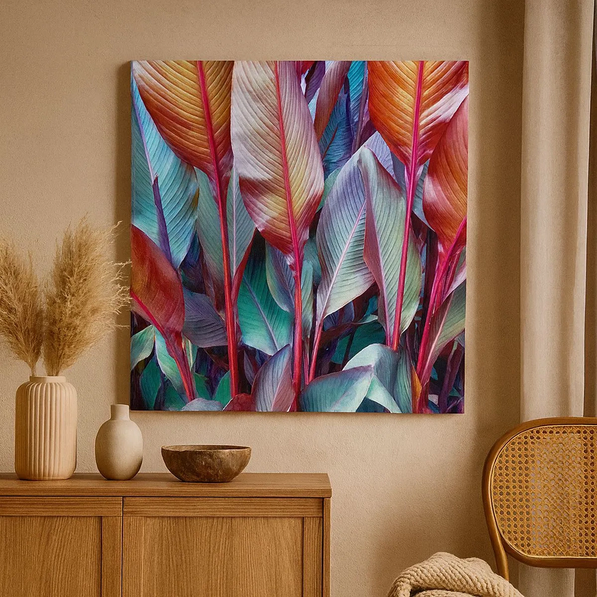 Schilderen op canvas - Een kleurrijk struikgewas - 30x30 cm