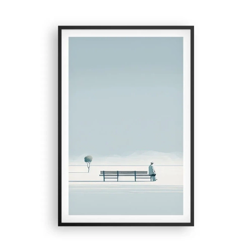 Poster in een zwarte lijst - Ja, ik wacht. - 61x91 cm