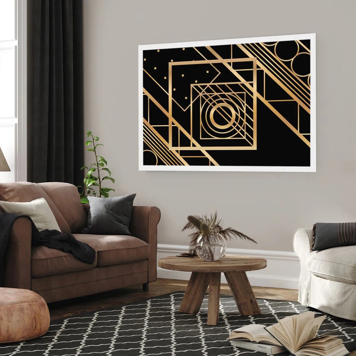 Poster - Gouden geometrie - 70x50 cm