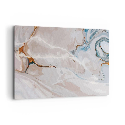 Schilderen op canvas - Blauw kronkelt onder het wit - 100x70 cm