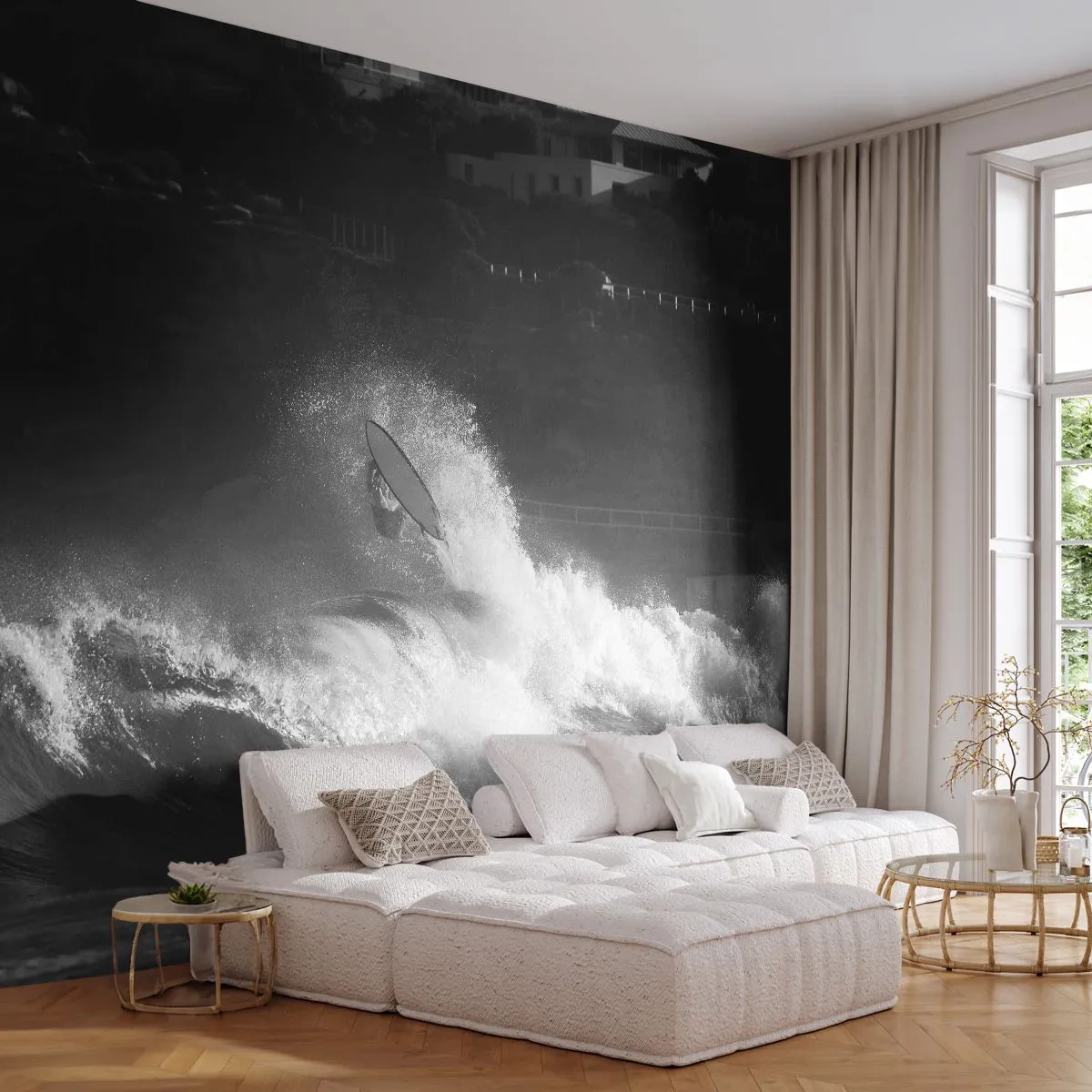Fotobehang Premium Sand - Uitdaging aanvaard! - Surfen, Golf, Watersport - 250x175 cm