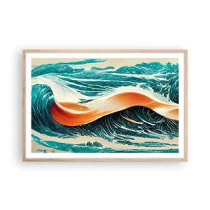 Een poster in een licht eiken lijst - De droom van elke surfer - 91x61 cm